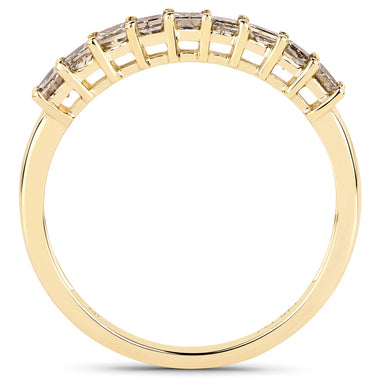 0.50 Carat Genuine Champagne Diamond 14K Yellow Gold Ring (I1-I2) - 0