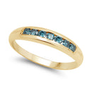 14K Yellow Gold Plated 0.35 Carat Genuine Blue Diamond .925 Sterling Silver Ring-2