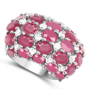 8.54 Carat Glass Filled Ruby and White Topaz .925 Sterling Silver Ring-2