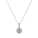 .925 Sterling Silver Diamond Accent Sunburst Milgrain 18" Pendant Necklace (I-J Color, I1-I2 Clarity)-2