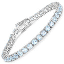 12.48 Carat Genuine Blue Topaz .925 Sterling Silver Bracelet-2