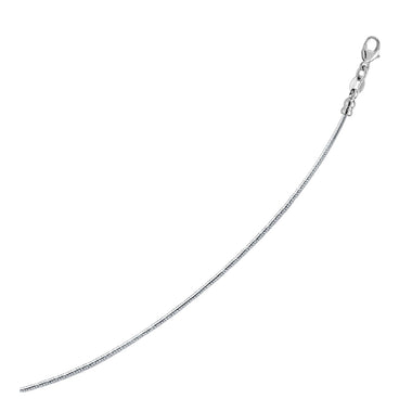 14k White Gold Necklace in a Round Omega Chain Style - 0