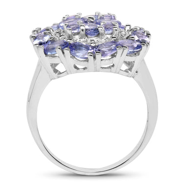 2.92 Carat Genuine Tanzanite .925 Sterling Silver Ring - 0