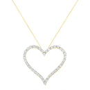 10k Yellow Gold Plated .925 Sterling Silver 3.0 cttw Round-Cut Diamond Open Heart Pendant Necklace (J-K Color, I1-I2 Clarity) - 18"-2