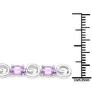 6.88 Carat Genuine Amethyst .925 Sterling Silver Bracelet-6