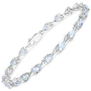7.00 Carat Genuine Aquamarine .925 Sterling Silver Bracelet-4