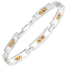 2.52 Carat Genuine Yellow Sapphire .925 Sterling Silver Bracelet-5