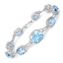 20.70 Carat Genuine Blue Topaz .925 Sterling Silver Bracelet-3