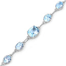 20.70 Carat Genuine Blue Topaz .925 Sterling Silver Bracelet-5