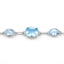20.70 Carat Genuine Blue Topaz .925 Sterling Silver Bracelet-6