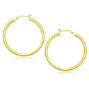 14k Yellow Gold Polished Hoop Earrings (40 mm)-1