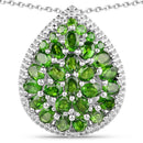 4.65 Carat Genuine Chrome Diopside .925 Sterling Silver Pendant-2