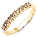 0.50 Carat Genuine Champagne Diamond 14K Yellow Gold Ring (I1-I2)-1