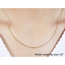 14k Yellow Gold Diamond-Cut Bead Chain 1.2mm-4