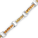 6.48 Carat Genuine Multi Sapphire .925 Sterling Silver Bracelet-6