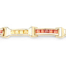 6.48 Carat Genuine Orange Sapphire and Yellow Sapphire .925 Sterling Silver Bracelet-7