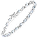 8.80 Carat Genuine Aquamarine .925 Sterling Silver Bracelet-1