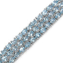 26.20 Carat Genuine Blue Topaz .925 Sterling Silver Bracelet-6