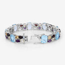 51.36 Carat Genuine Multi Stones .925 Sterling Silver Bracelet-6