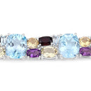 51.36 Carat Genuine Multi Stones .925 Sterling Silver Bracelet-4