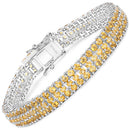 11.12 Carat Genuine Citrine .925 Sterling Silver Bracelet-2