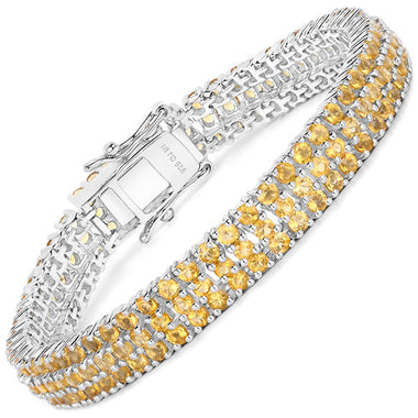 11.12 Carat Genuine Citrine .925 Sterling Silver Bracelet - 0