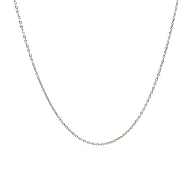 18k White Gold Round Cable Link Chain (0.97 mm) - 0