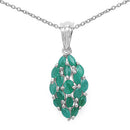 1.26 Carat Genuine Emerald .925 Sterling Silver Pendant-1