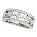 Diamond Studded Square Motif Ring in 14k White Gold (1/2 cttw)-1
