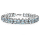 18.00 Carat Genuine Blue Topaz .925 Sterling Silver Bracelet-3