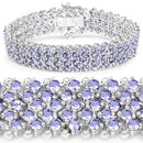 14.70 Carat Genuine Tanzanite .925 Sterling Silver Bracelet-5