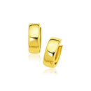 14k Yellow Gold Snuggable Hoop Earrings-2