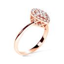 10K Rose Gold 3/8 Cttw Composite Diamond Pear Shaped Halo Promise Ring (I-J Color, I2-I3 Clarity) - Size 6-3