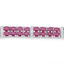 17.65 Carat Glass Filled Ruby and White Topaz .925 Sterling Silver Bracelet-8