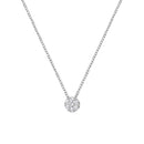 14K White Gold 1/4 Cttw Shared Prong Set Round-Ct Diamond 7 Stone Floral Cluster 18" Pendant Necklace (H-I Color, SI2-I1 Clarity)-2