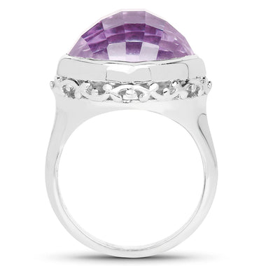 8.40 Carat Genuine Amethyst .925 Sterling Silver Ring - 0