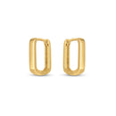 14k Yellow Gold Small Square Huggie Hoops-2