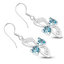 5.06 Carat Genuine Blue Topaz and White Topaz .925 Sterling Silver Earrings-2