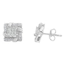 .925 Sterling Silver 1/2 Cttw Round-Cut Diamond Stud Earrings (I-J Color, I1-I2 Clarity)-2