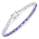 8.75 Carat Genuine Tanzanite .925 Sterling Silver Bracelet-6