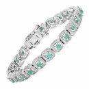 2.40 Carat Genuine Emerald .925 Sterling Silver Bracelet-3