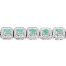 2.40 Carat Genuine Emerald .925 Sterling Silver Bracelet-4