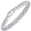 2.40 Carat Genuine Tanzanite .925 Sterling Silver Bracelet-4