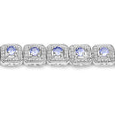 2.40 Carat Genuine Tanzanite .925 Sterling Silver Bracelet-5