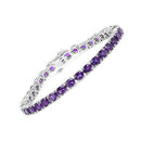 12.58 Carat Genuine Amethyst .925 Sterling Silver Bracelet-5