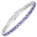 12.21 Carat Genuine Tanzanite .925 Sterling Silver Bracelet-6