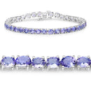 12.21 Carat Genuine Tanzanite .925 Sterling Silver Bracelet-7