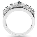 0.31 Carat Genuine Blue Diamond .925 Sterling Silver Ring-2