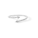 .925 Sterling Silver 1/5 Cttw Diamond Double Arrowhead Open Ring (I-J Color, I2-I3 Clarity) - Ring Size 6-1