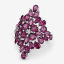 7.52 Carat Genuine Rhodolite .925 Sterling Silver Ring-4